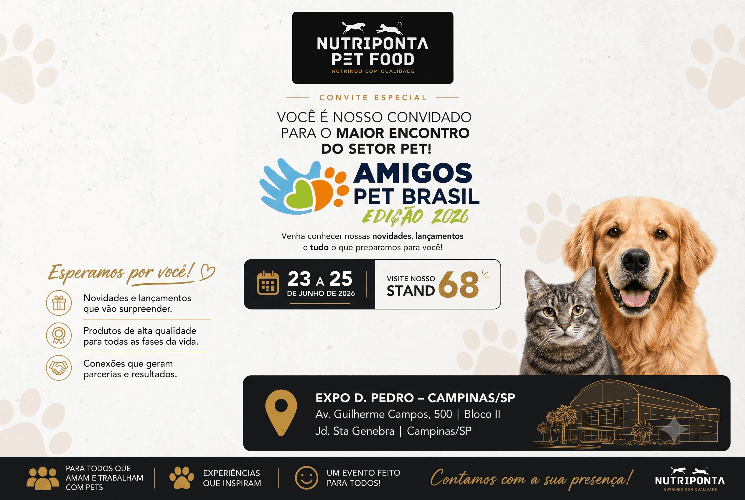 Nutriponta Pet Food Confirmada na Amigos Pet Brasil 2026: Visite Nosso Stand em Campinas